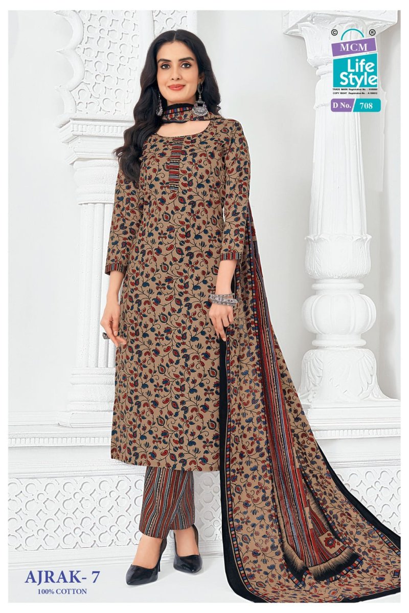 Ajrak Vol 4 By Mcm Pure Cotton Readymade Dress 